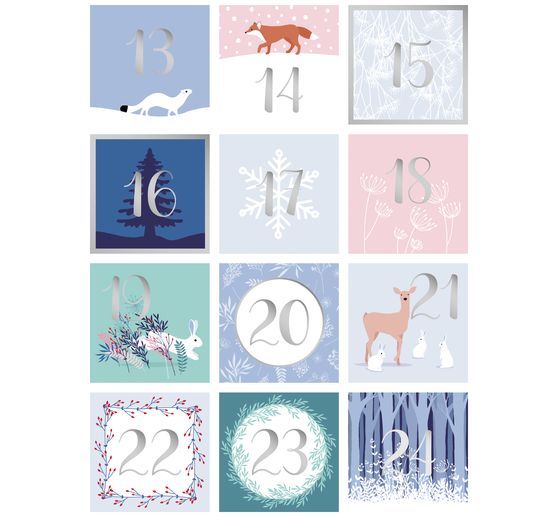 Numeri dell'avvento con adesivi "Magia d'inverno".