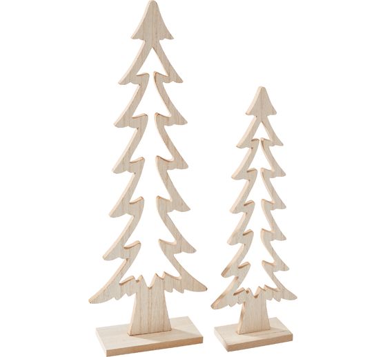 VBS Wooden fir trees, set of 2