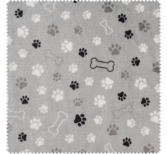 Fleece fabric "Paws and bones"