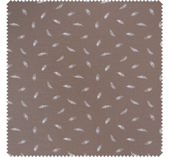 Jersey fabric "Feathers Taupe"