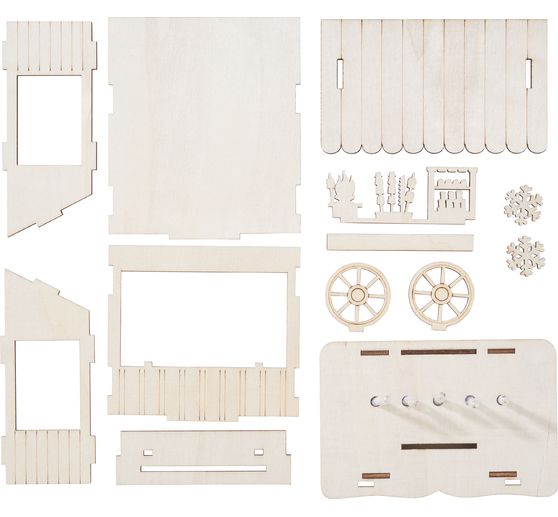 Kit di costruzione in legno VBS "Bancarella", incl. LED
