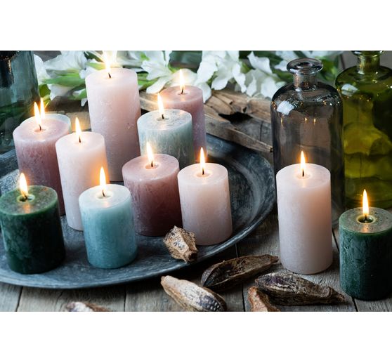 Advent candles "Rustic", tiered, set of 4