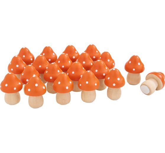 VBS Decorative wooden toadstools, 20 pieces