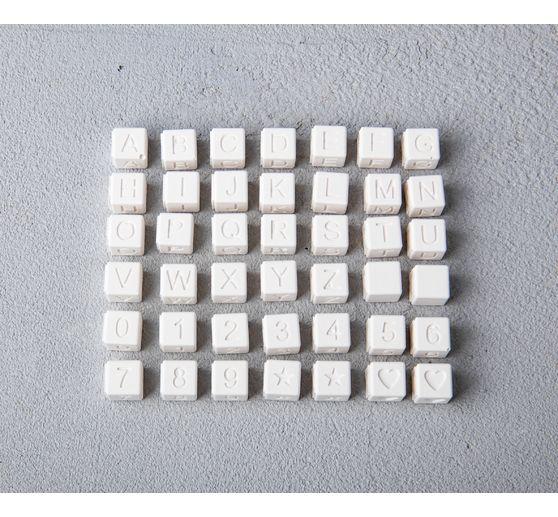 Silicone casting mould "Beads - letters & numbers"