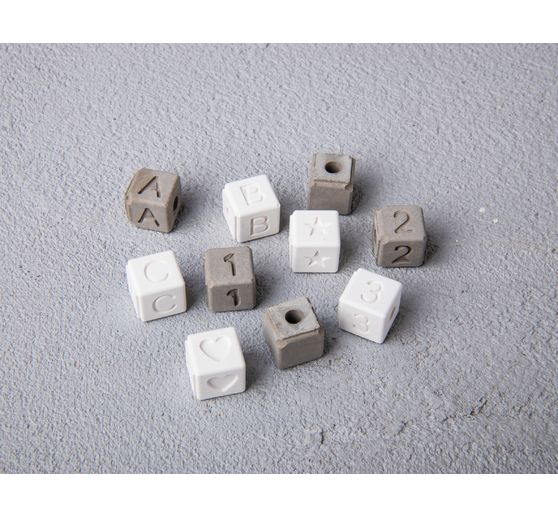 Silicone casting mould "Beads - letters & numbers"