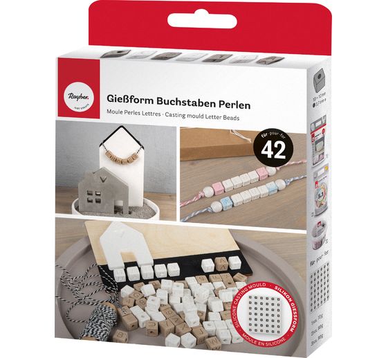 Silicone casting mould "Beads - letters & numbers"