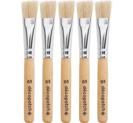 Décopatch silk bristle brushes no. 5, 5 pieces