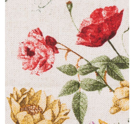Decoration fabric linen optics "Summer flowers"