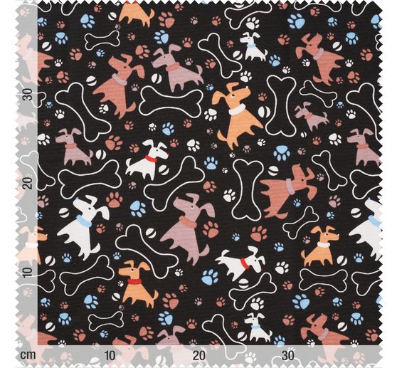 Decoration fabric linen optics "Dogs"