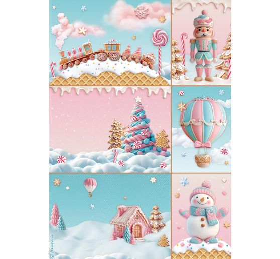 Motif straw silk assortment "Candy Christmas", set of 6