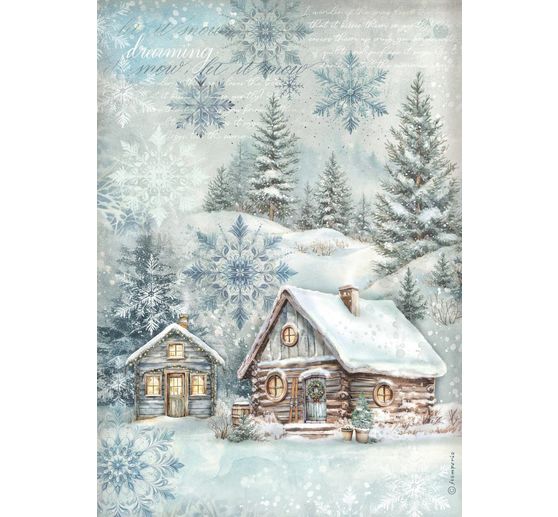 Motif straw silk "The Owl's House - Cottage"