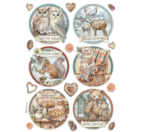 Motif straw silk assortment "The Owl's House"