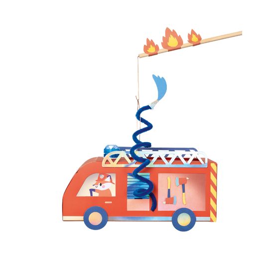 Lanterns handicraft set "Fire brigade", incl. 2 LEDs lights