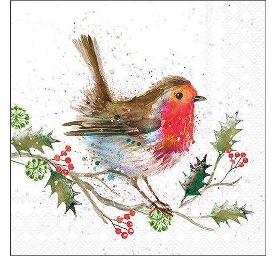 Napkin "Winter Robin"