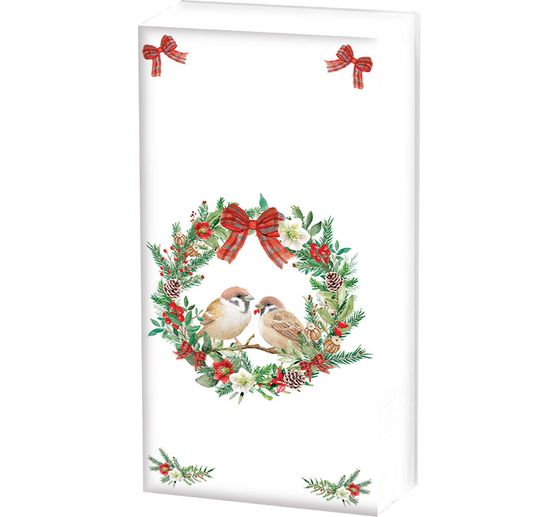 Paper handkerchiefs "Sparrows In Wreath"