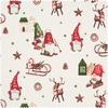 Motif fabric linen optics "Secret Santa world"