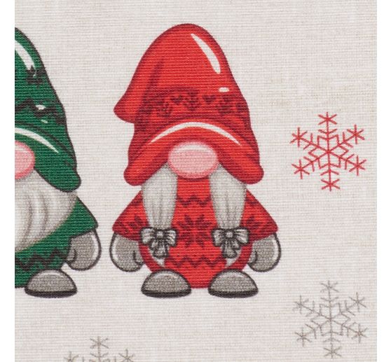 Decoration fabric linen optics "Gnomes and fir trees"