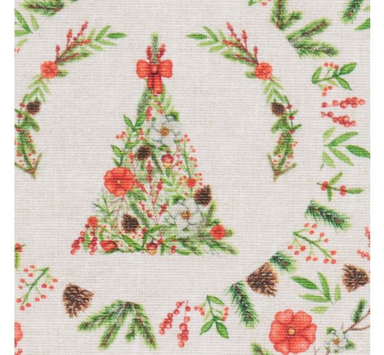 Decoration fabric linen optics "Christmas tree"