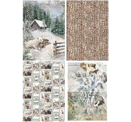 Motif straw silk assortment "Forest Tales", set of 4