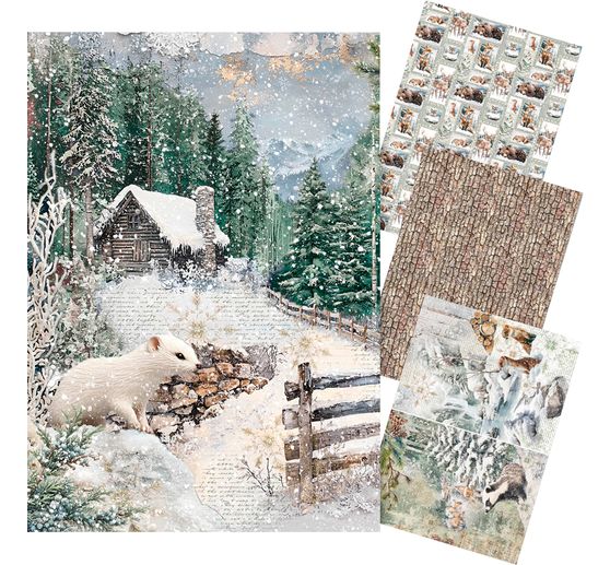 Motif straw silk assortment "Forest Tales", set of 4