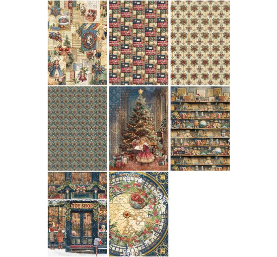 Motif straw silk assortment "Toy Shop", set of 8