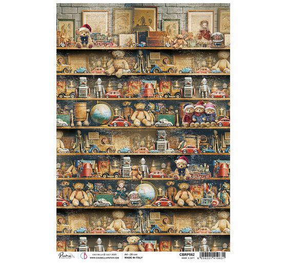 Motif straw silk "Toy Shop - Make a Gift"