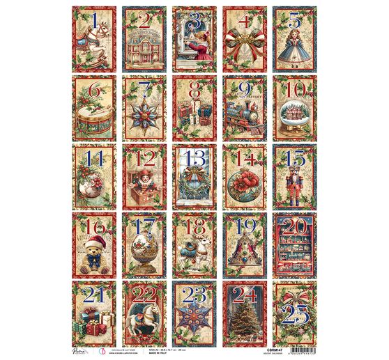 Motif straw silk "Toy Shop - Advent calendar", DIN A3