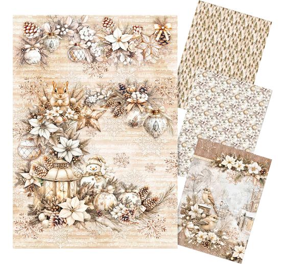 Motif straw silk assortment "Winter Season", set of 4