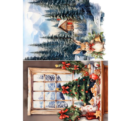 Motif straw silk assortment "Cosy Christmas", set of 8