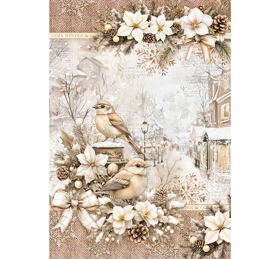 Motif straw silk assortment "Winter Season", set of 8