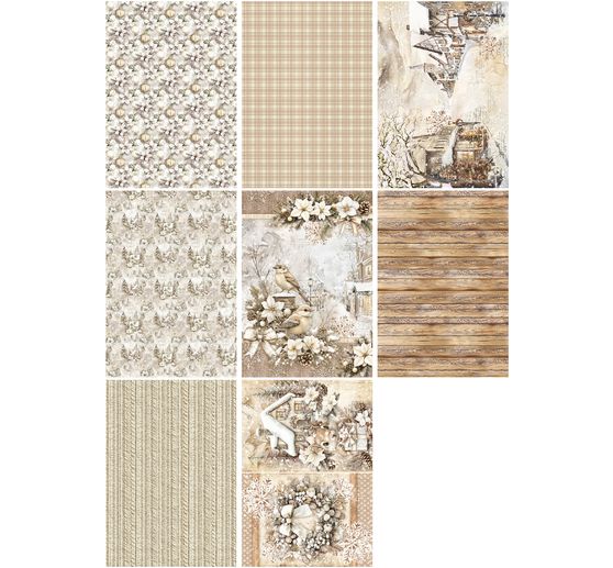 Motif straw silk assortment "Winter Season", set of 8