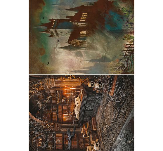 Motif straw silk assortment "Dark Akademia", set of 8