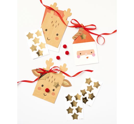 Advent calendar stickers "Stars Gold"