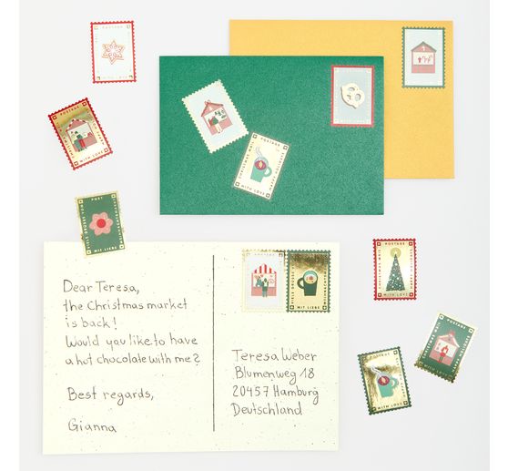 Rotolo di adesivi "Francobolli postali di Natale