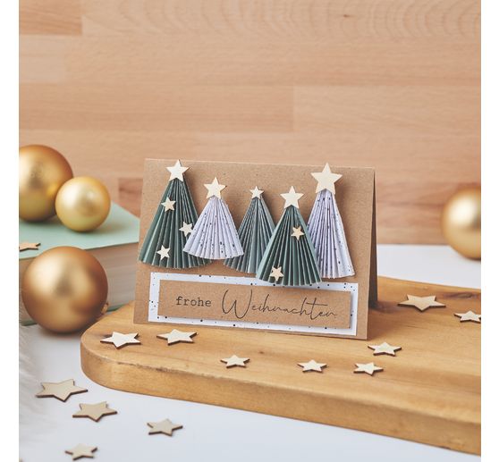 VBS Double cards with envelopes "Kraft paper", 50 pieces