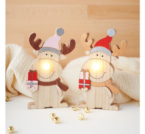 VBS Wooden elk with LED nose