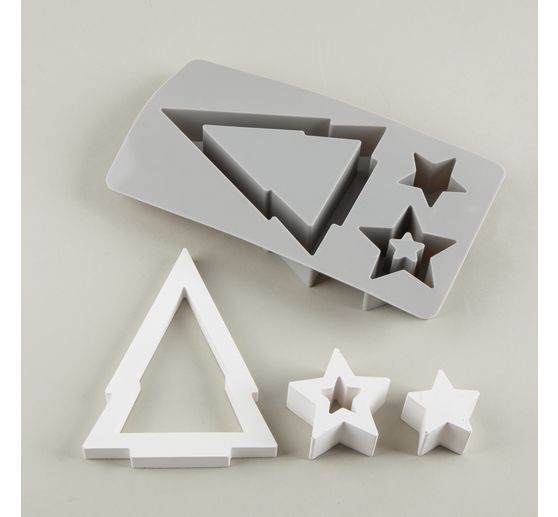 Silicone casting mould "Tealight tree and stars"