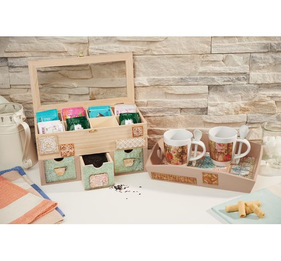 VBS Tea box with 3 drawers and viewing window