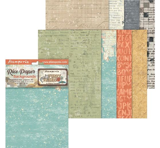 Motif straw silk backgrounds "Furrry Friends"