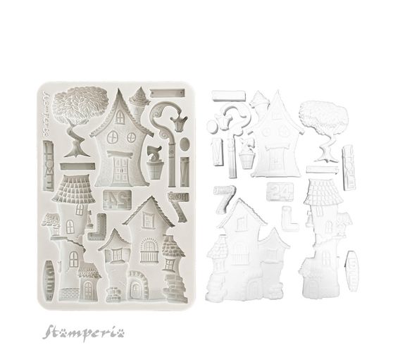 Stampo in silicone A5 "Furry Friends - Houses"