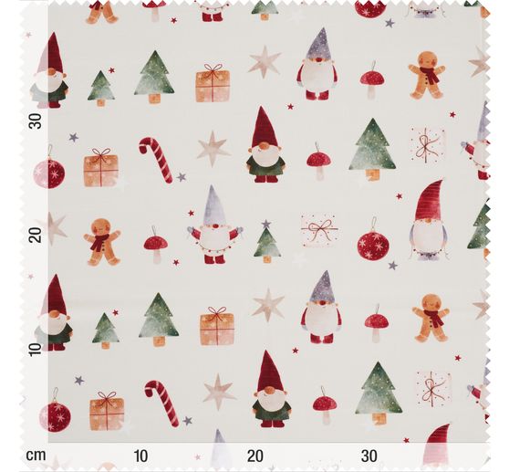 Cotton fabric "Gnome Christmas world"