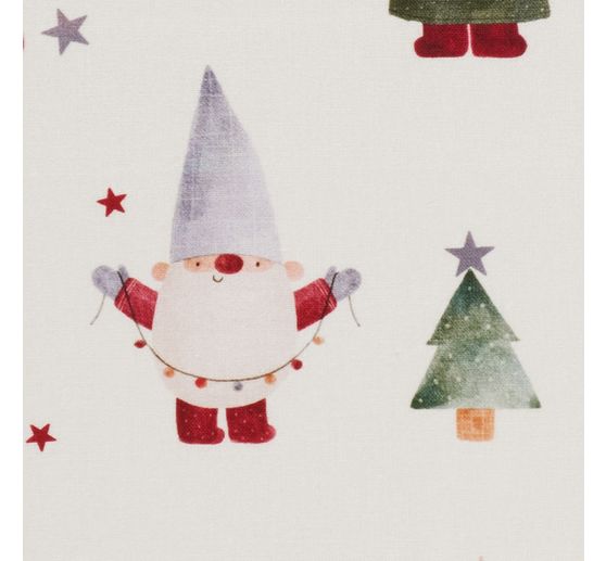 Cotton fabric "Gnome Christmas world"