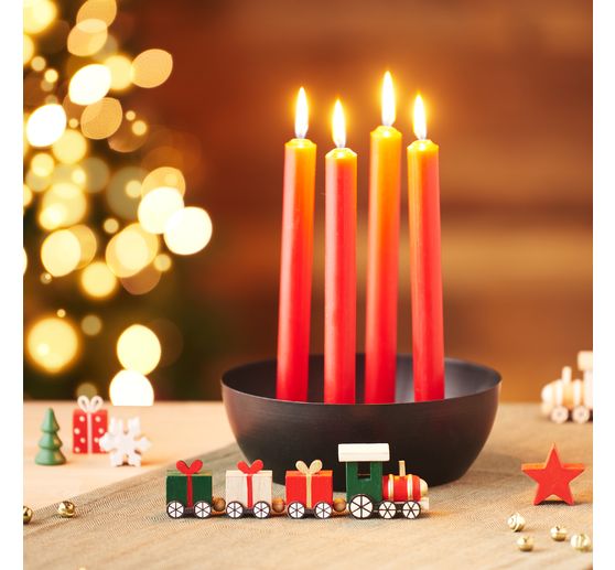 Metal Advent candle holder bowl for 4 stick candles