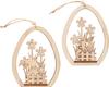VBS Wooden building kit egg decoration pendant "Bunny with carrot and egg", set of 2