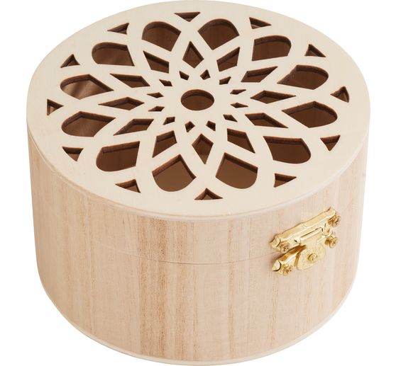 VBS Wooden box, round "Ornament flower"