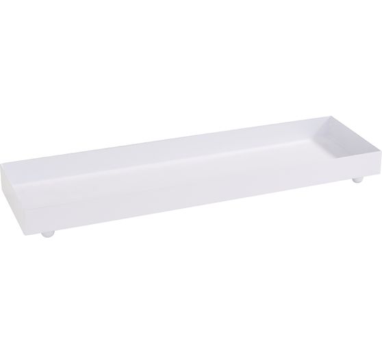 Metal tray, rectangular, set of 2, white