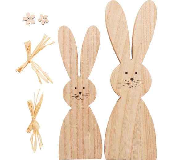 VBS Wooden bunnies "Bonni and Little Flower", set of 2