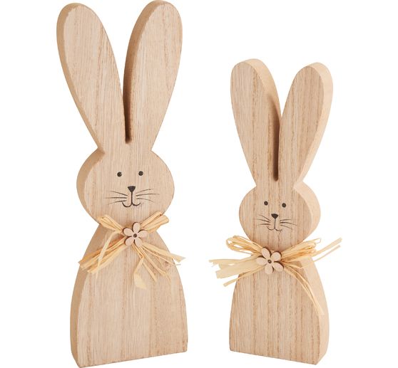 VBS Wooden bunnies "Bonni and Little Flower", set of 2