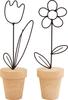 Fiore in filo in vaso, 2 pezzi