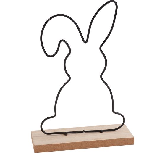 VBS Metal rabbit on a wooden base
